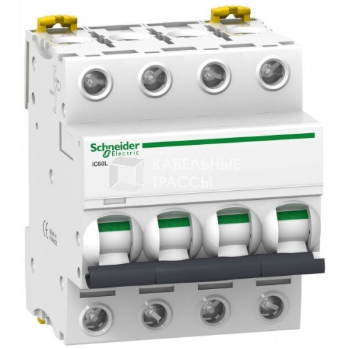 Выключатель автоматический четырехполюсный iC60L 16А B 15кА | A9F93416 | Schneider Electric