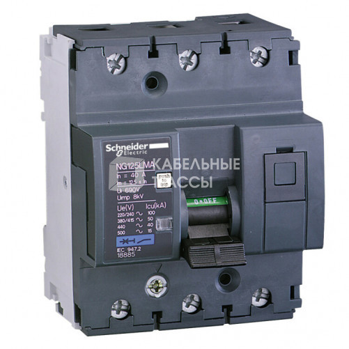 Выключатель автоматический трехполюсный NG125L 40А MA 50кА | 18885 | Schneider Electric