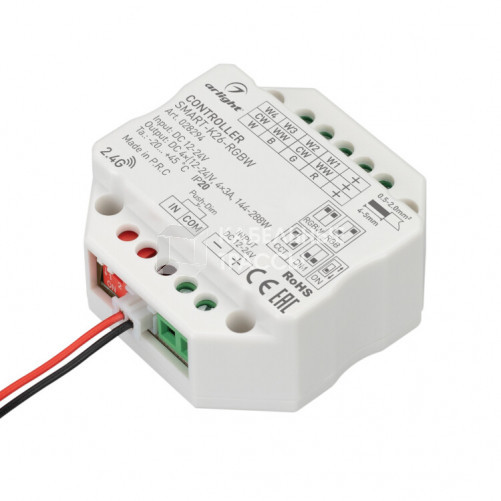 Контроллер SMART-K26-RGBW (12-24V, 4x3A, 2.4G) (Arlight, IP20 Пластик, 5 лет) | 028294 | Arlight