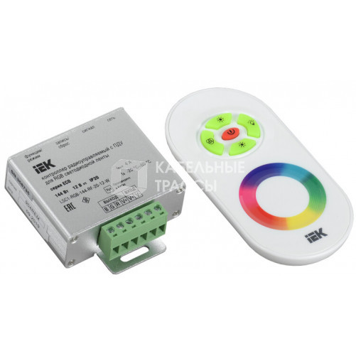 Контроллер с ПДУ радио RGB 3 канала 12В 4А 144Вт белый | LSC1-RGB-144-RF-20-12-W | IEK