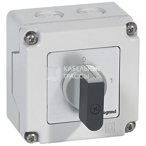 Переключатель - положение вкл/откл - PR 12 - 1П - 1 контакт - в коробке 76x76 мм | 027710 | Legrand