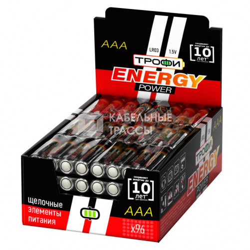 Батарейка щелочная (алкалиновая) LR03-4S promo-box (96/384/36864) (AAA) | Б0017349 | ТРОФИ