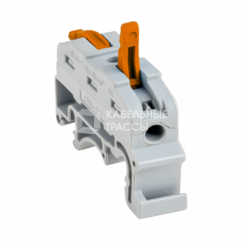 Строительно-монтажная клемма СМК 222-421 на DIN-рейку проходная 1 полюс 0,08-4мм2 (25шт.) PROxima | plc-smk-421-din | EKF