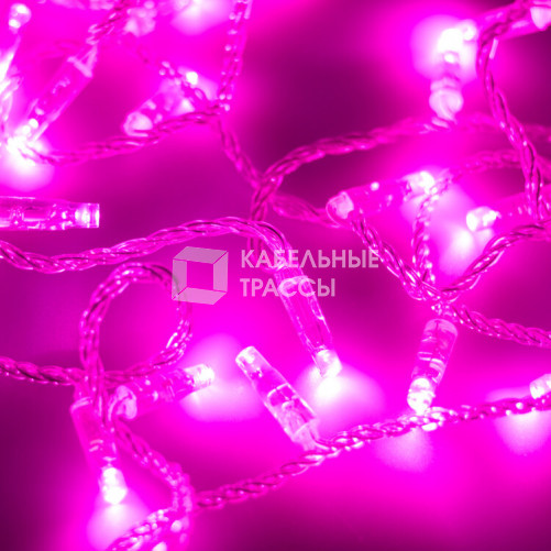 Светодиодная гирлянда ARD-STRING-CLASSIC-10000-CLEAR-100LED-FLASH PINK (230V, 7W) | 025792 | Arlight