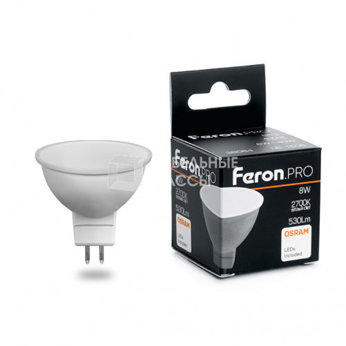 Лампа светодиодная .PRO LB-1608 MR16 G5.3 8W 2700K OSRAM LED | 38089 | Feron