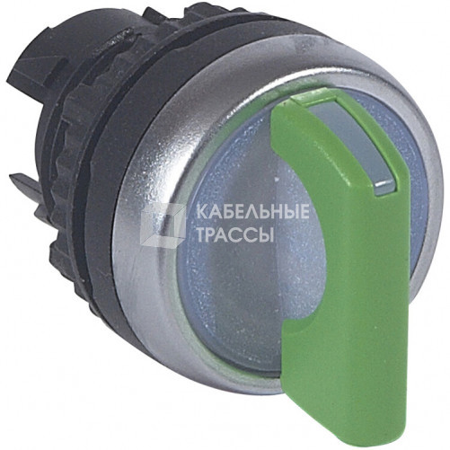 Переключатель - Osmoz - для комплектации - с подсветкой - 3 положения с возвратом в центрs - 45° - зеленый | 024055 | Legrand