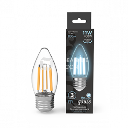 Лампа светодиодная Filament Свеча 7W 580lm 4100К Е27 LED 1/10/50 | 103802207 | Gauss