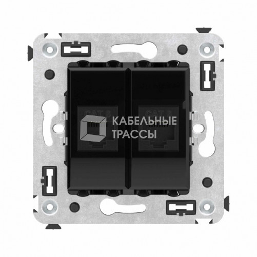 Компьютерная розетка RJ-45 без шторки в стену, кат.6 двойная, 