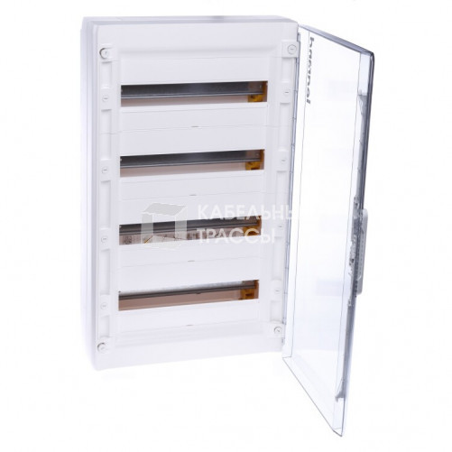 Распределительный щиток XL3 125 - с прозрачной дверью - 4 ряда - 72 модуля - 750х450х128 мм | 401659 | Legrand