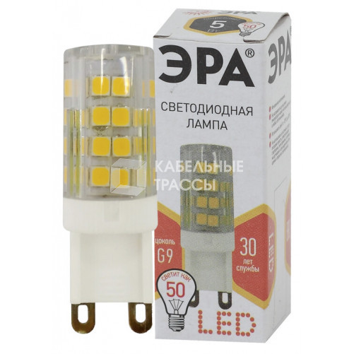 Лампа светодиодная LED 5Вт G9 220В 2700К smd JCD капсульная | Б0027863 | ЭРА