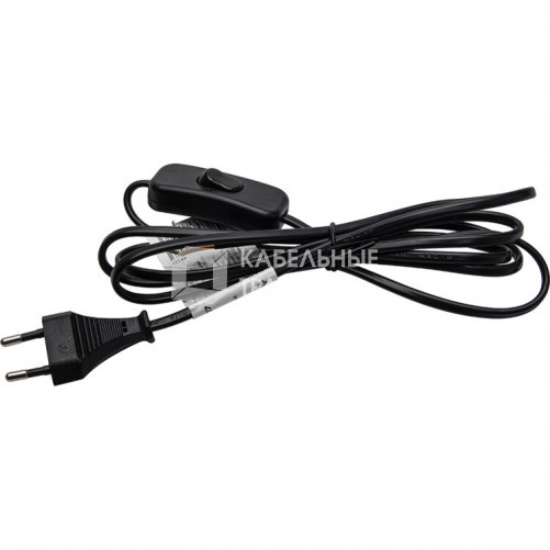 Сетевой шнур (с выключателем) черный, DM107 | 41151 | Feron