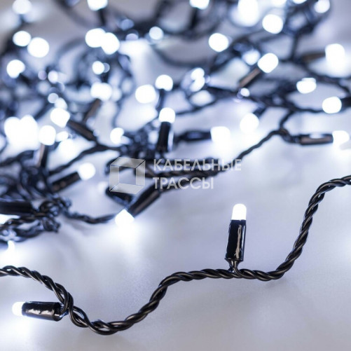 Светодиодная гирлянда ARD-STRING-CLASSIC-10000-BLACK-100LED-MILK-FLASH White (230V, 7W) (Ardecoled, IP65) | 031207 | Arlight