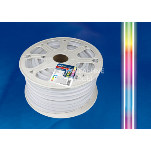 Лента светодиодная 220В IP67 NEON 50 м RGB ULS-N22-5050-80LED лента /m-8mm-IP67-220V-10W/m-50M-RGB | UL-00005581 | Uniel