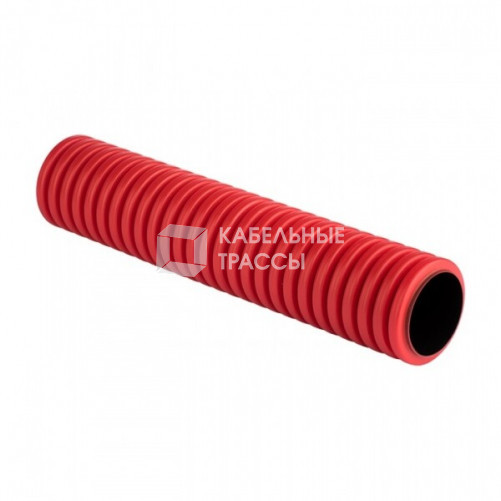 Труба гофрированная двустенная жесткая ПНД d50 6м (36м/уп) красная, | tr2st-50-6m | EKF