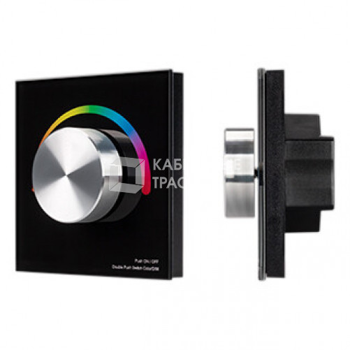 Панель SMART-P8-RGB-G-IN Black (12-24V, 3x4A, Rotary, 2.4G) (Arlight, IP20 Пластик, 5 лет) | 033763 | Arlight