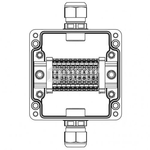 Взрывозащищенная клеммная коробка из полиэстера TBE-P-03-(10xCBC.4)-1xPACMP(A)-1xPACMP(C)1Ex e IIC Т5 Gb / Ex tb IIIC T95°C Db IP66 | 1231.031.22.1225