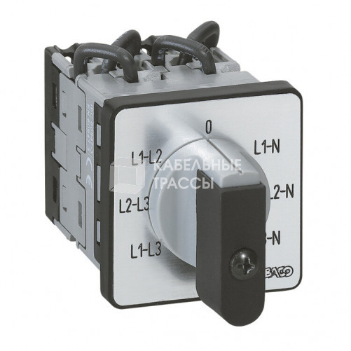 Переключатель электроизмерительных приборов - для вольтметра - PR 12 - 6 контактов - без нейтрали - крепление на дверце | 014653 | Legrand