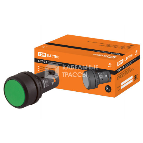 Кнопка SB7-CA35 d22мм 1з+1р зеленая | SQ0746-0011 | TDM