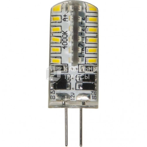 Лампа светодиодная LB-422 (3W) 12V G4 4000K капсула силикон 11x38mm | 25532 | FERON