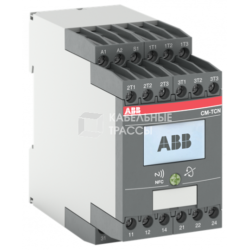 Реле контроля температуры CM-TCN.011P, Uпит= 24 AC/DC, -200..+850°C, пружинные клеммы (LCD дисплей + протокол связи NFC) | 1SVR760740R0110 | ABB