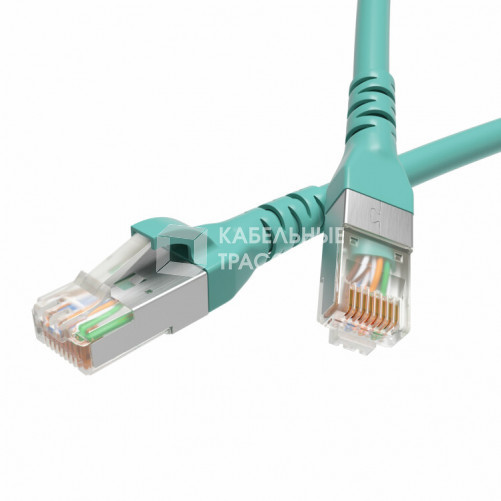 Патч-корд экранированный CAT6A S/FTP 4х2, LSZH, бирюзовый, 5.0 м | RN6ASF4550AQ | DKC