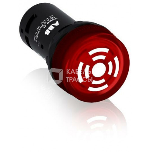Зуммер CB1-612R с пульсирующим сигналом, с подсветкой, красный, 110-130 В DC|1SFA619600R6121| ABB