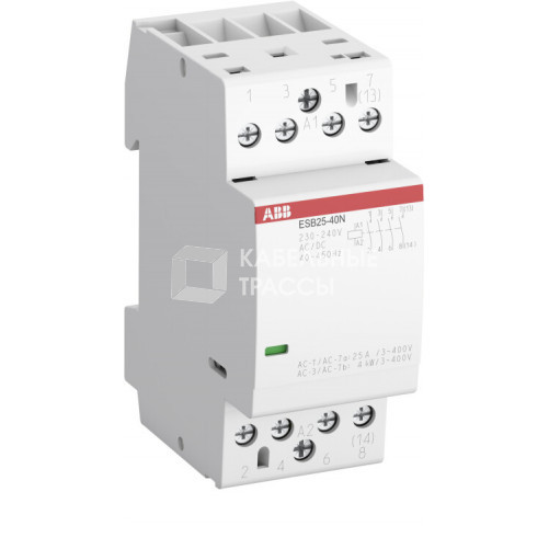 Контактор ESB25-22N-04 модульный (25А АС-1, 2НО+2НЗ), катушка 110В AC/DC | 1SAE231111R0422 | ABB