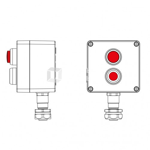 Взрывозащищенный пост управления из алюминия CPE-A-12-(1xP1R(11)-1xLR(250))-1xKAEPM2MHK-20(C)1Ex d e IIC Т5 Gb / Ex tb IIIC T95°CDb IP66 | 2201.121.22