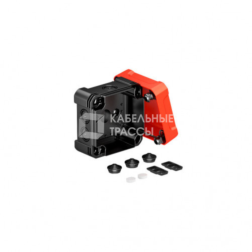 Распределительная коробка X04, IP 67, 114х114х78 мм, черная с красной крышкой | 2005148 | OBO Bettermann