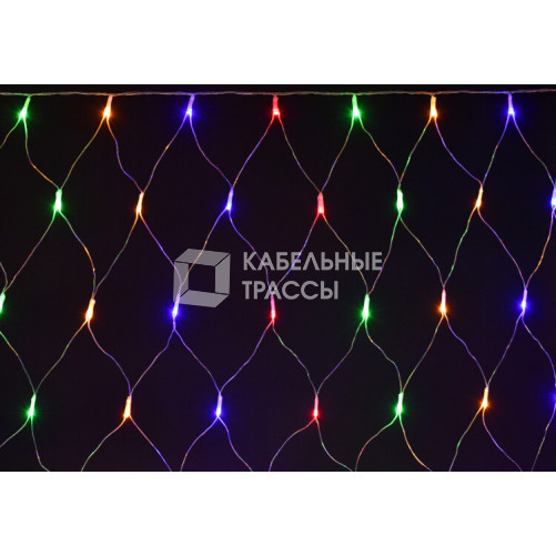 Гирлянда светодиодная сеть 1,5х1,5 160RGB IP44/20 прозрачный шнур 230В контр. 8 режимов | LGDB410-3-160-L1-T-S-44 | IEK