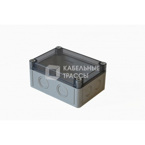 Коробка 150х110х73 АБС-пластик,светло-серый цвет корпуса,крышка низкая,прозрачная,DIN-рейка РП1 | КР2801-423 | HEGEL
