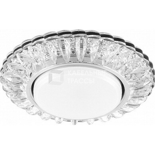 Светильник потолочный встраиваемый под лампу GX53 CD4026 20LED*2835 SMD 4000K, 15W GX53, без лампы, прозрачный, хром | 29540 | FERON