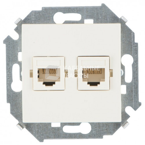 Simon 15 Сл. кость Розетка компьютерная двойная RJ45 кат.5е, Systimax | 1591593-031 | Simon