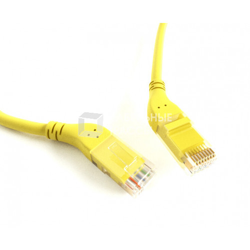 Патч-корд PC-APM-UTP-RJ45/R45-RJ45/R45-C5e-5M-LSZH-YL U/UTP угловой, правый 45°-правый 45°, Cat.5e, LSZH, 5 м, желтый | 232802 | Hyperline