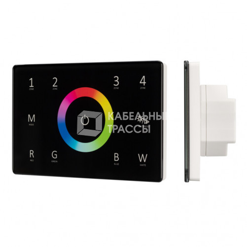 Панель Sens SMART-P85-RGBW Black (230V, 4 зоны, 2.4G) (Arlight, IP20 Пластик, 5 лет) | 028405 | Arlight