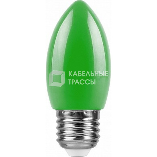Лампа светодиодная для белт лайта LB-376 (1W) 230V E27 зеленый свеча | 25926 | FERON