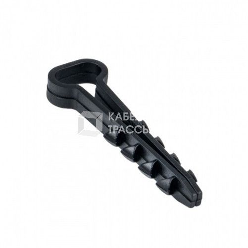 Дюбель-хомут (6х14 мм) для плоского кабеля черный (10 шт.) EKF PROxima | plc-cd-6x14b-r | EKF