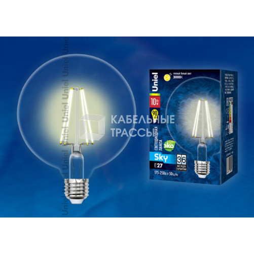 Лампа светодиодная LED-G125-10W/WW/E27/CL PLS02WH LED. 