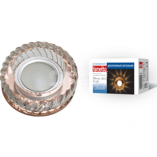 Светильник декор.встр Luciole DLS-L123 GU5.3 BRONZE/CLEAR GU5.3 доп.LED подсветка 3Вт стекл/стекл. Бронза/прозр | UL-00000373 | Fametto