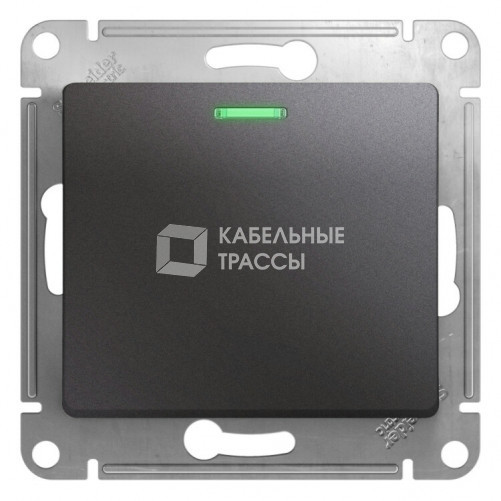 Glossa Графит Переключатель 1-клавишный с подсветкой, сх.6а,10AX | GSL001363 | Schneider Electric