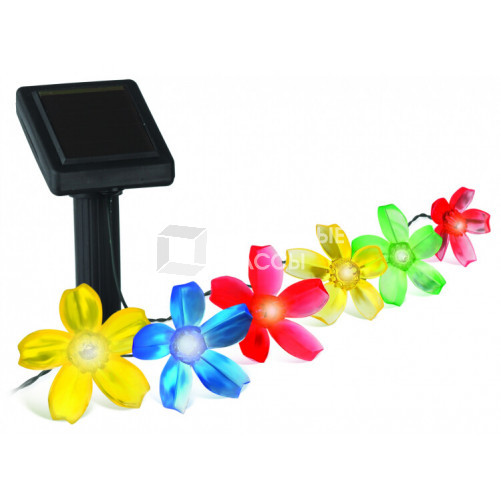Cветильник садовый декоративный SL-PL400-FLW1 на солнечной батарее, пластик, цветной, черный, длина 400 см | Б0016254 | ЭРА