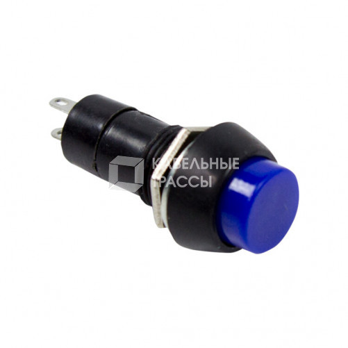 Выключатель-кнопка 250V 1А (2с) (ON)-OFF Б/Фикс синяя | 36-3041 | REXANT