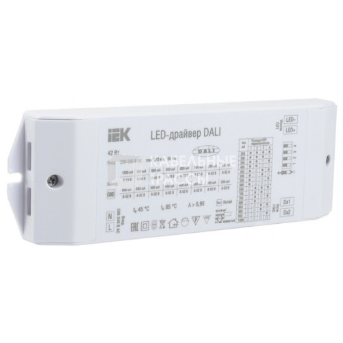 LED-драйвер DALI 42Вт 250-1000мА 8-52В IEK | LPS14-01-042-1000 | IEK 