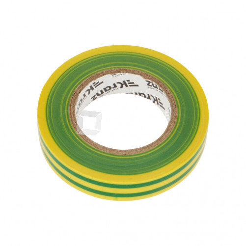 Изолента ПВХ KRANZ 0.13х15 мм, 25 м, желто-зеленая (5 шт./уп.) |KR-09-2107 | Kranz