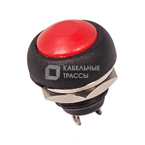 Выключатель-кнопка 250V 1А (2с) OFF-(ON) Б/Фикс красная Micro | 36-3050 | REXANT