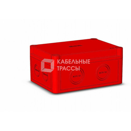 Коробка 150х110х73 ПК поликорбанат,красный цвет корпуса и крышки,крышка низкая,DIN-рейка РП1 | КР2801-743 | HEGEL