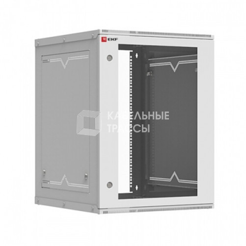 Шкаф телекоммуникационный настенный разборный 15U (600х650) дверь стекло, Astra A серия EKF Basic | ITB15G650D | EKF