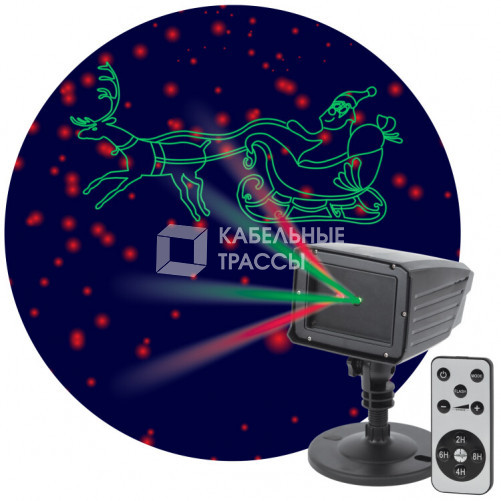Проектор Laser Дед Мороз мультирежим 2 цвета, ENIOP-02 , 220V, IP44 (12/180) | Б0041643 | ЭРА
