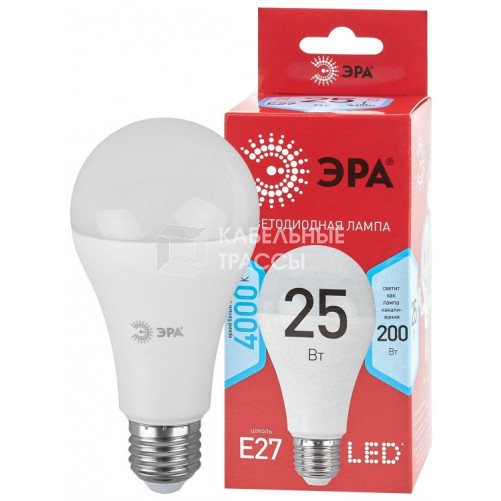 Лампа светодиодная LED A65-25W-840-E27 R (диод, груша, 25Вт, нейтр, E27) (10/100/1200) | Б0048010 | ЭРА