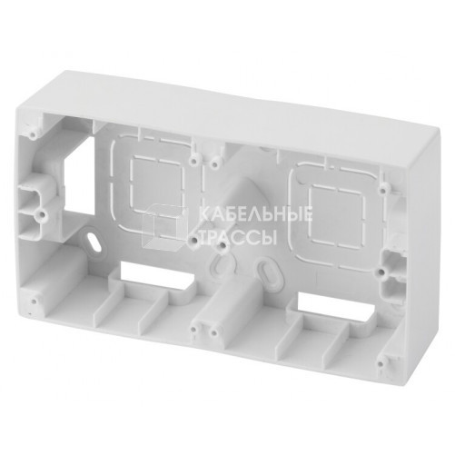 12-6102-01 ЭРА Коробка наклад. монтажа 2 поста, Эра12, белый | Б0043170 | ЭРА